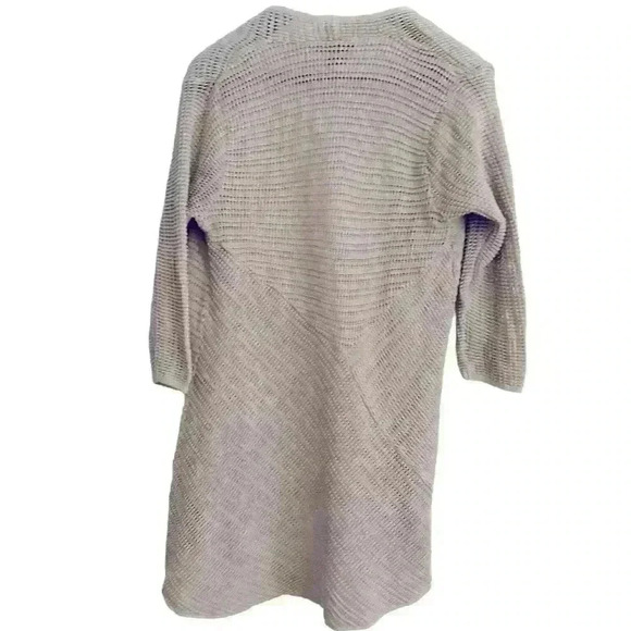 Altar’d State Open Crocheted Cardigan Size L Tan Boho Lightweight Hippie Flowy - Picture 4 of 12